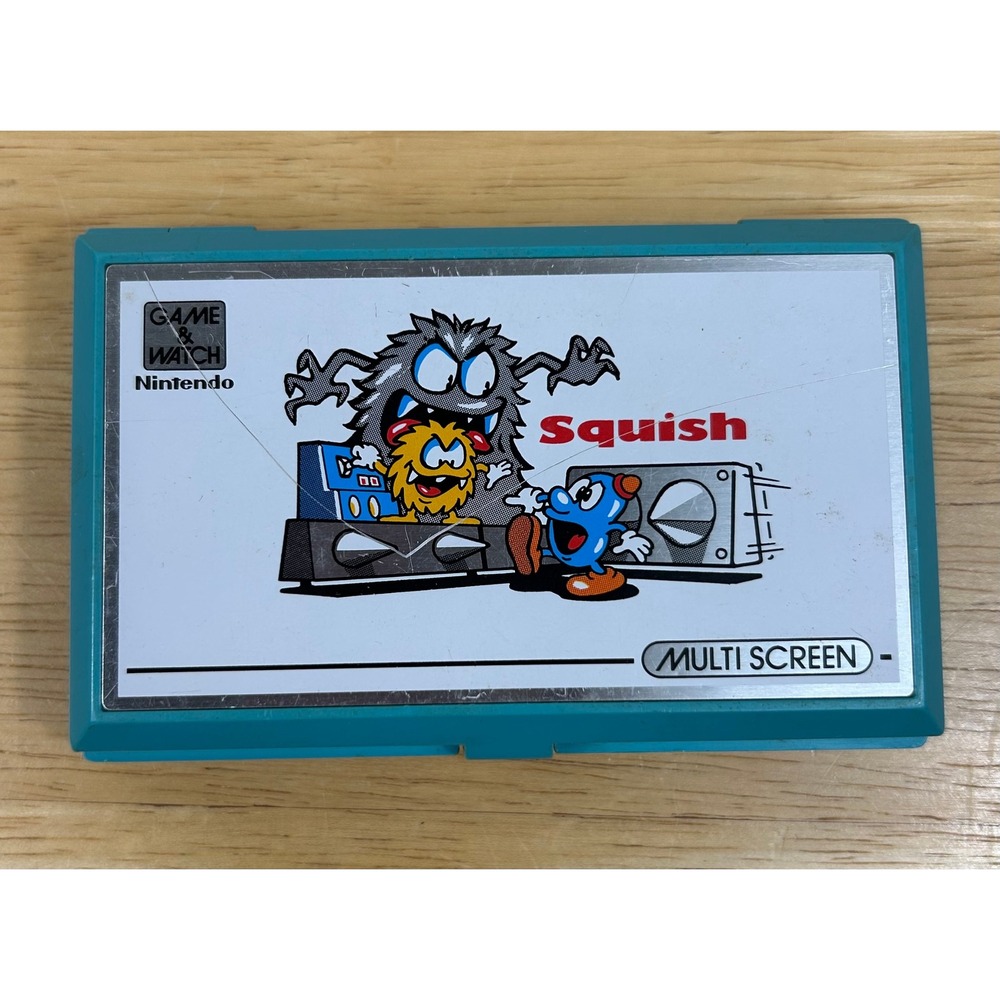 Nintendo Game & Watch Squish MG-61 Multi Screen‎ Teal Vintage 1986 Handheld Game